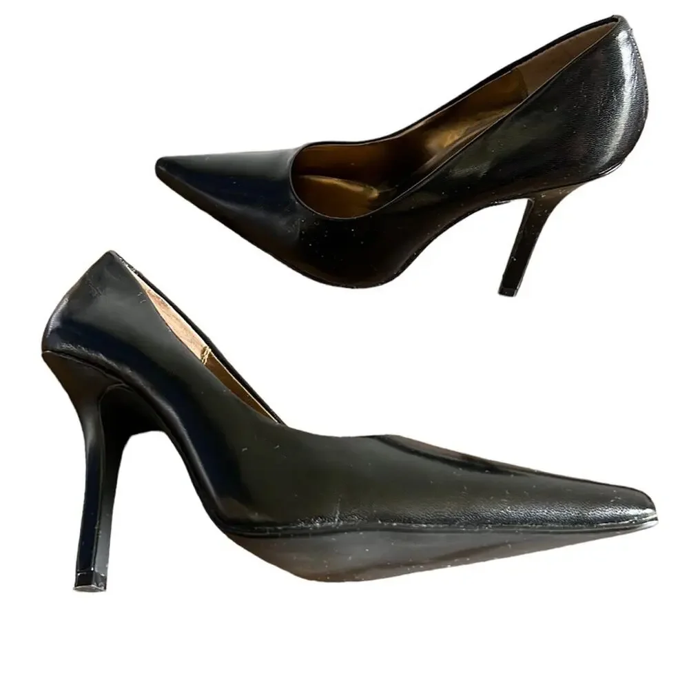 Chinese Laundry Spicy Leather Upper Black Pointed Toe Heels